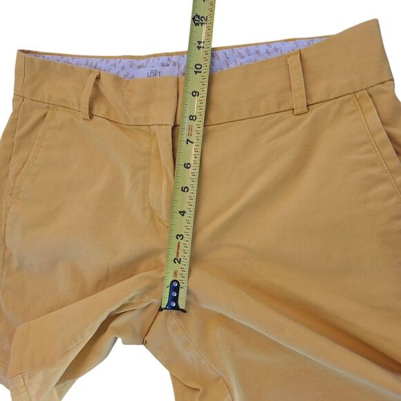 Ann Taylor LOFT Riviera Shorts Cotton Twill Stretch Mustard Yellow 8" inseam 8 - Picture 8 of 12